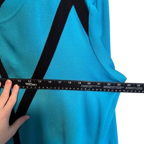 Misook- Zip Front Santana Knit Cardigan Black Turqouise Long Sleeve Large Petite - Picture 7 of 9